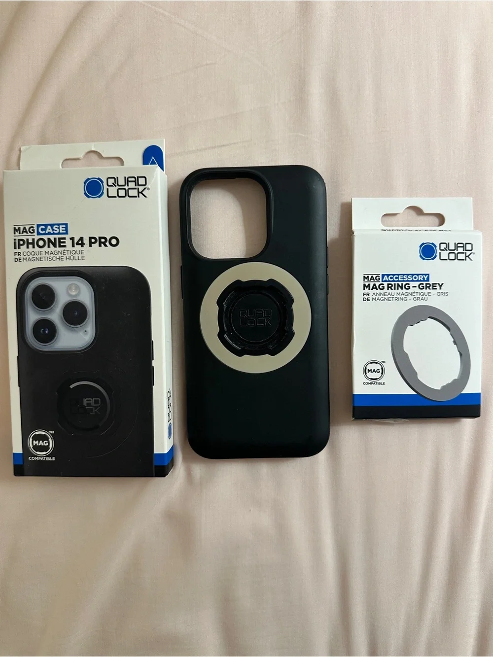 Quad Lock MAG Case for iPhone 14 Pro - Black with Grey Ring